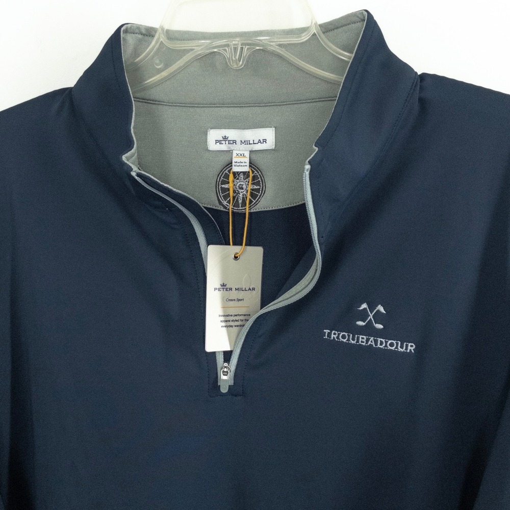 NEW Peter Millar Crown Sport Men's XXL Troubadour Golf Club Quarter Zip Pullover